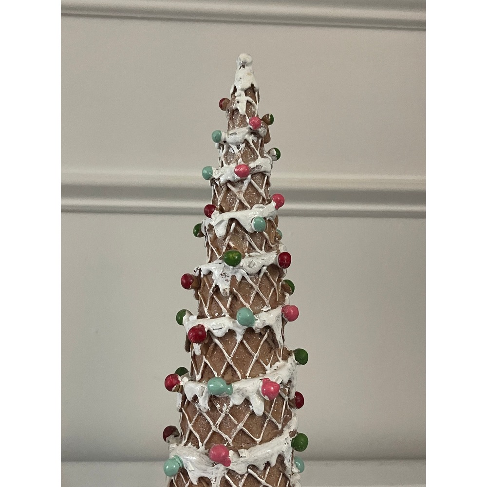 Village Gingerbread Ice Cream Cone Christmas Tree Lot Sugar Spice Village Decor - Picture 5 of 12